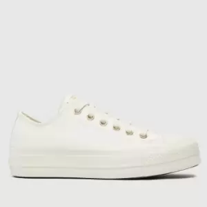 image of Converse White & Gold Lift Ox Trainers