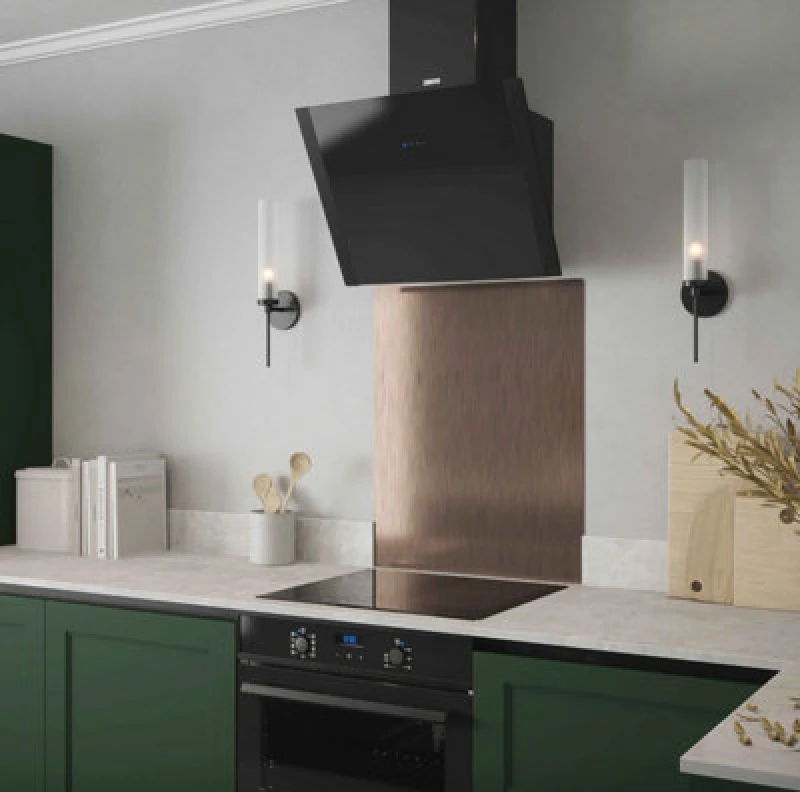 Image of Forgeworks Brushed Copper Stainless Steel - Self Adhesive - Metal Kitchen Splashback 600mm X 750mm X 0.9mm