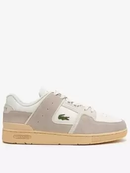 Image of Mens Lacoste Court Cage Leather Trainers Size 10 UK Off White