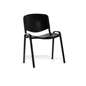 Image of Trexus Stackable Polypropylene Medium Back Chair Black Metal Frame