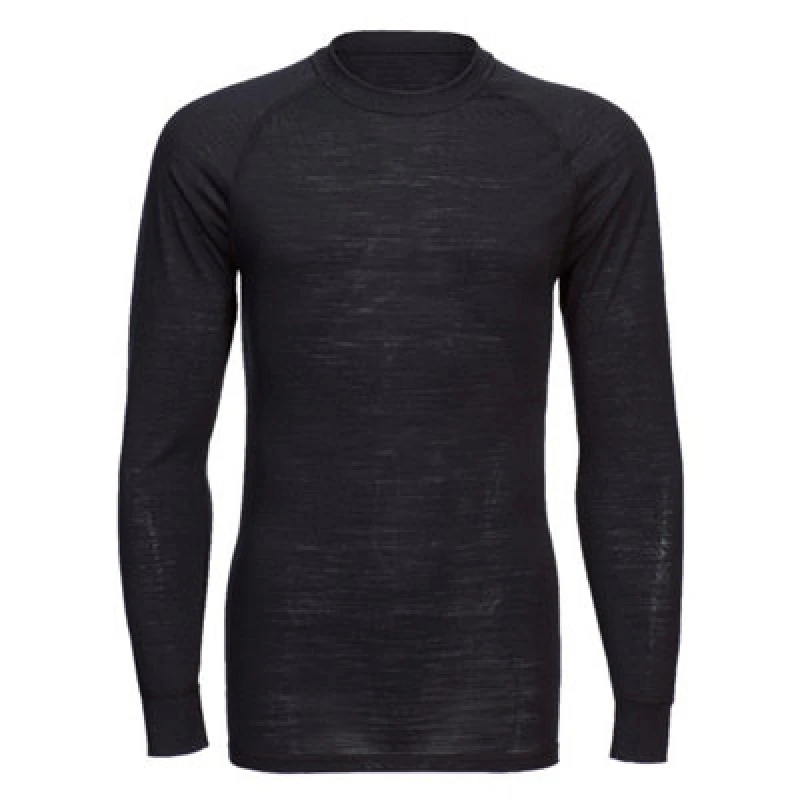 Image of Portwest Mens Merino Wool Crewneck Baselayer Top B183BKRXXL Colour: Black