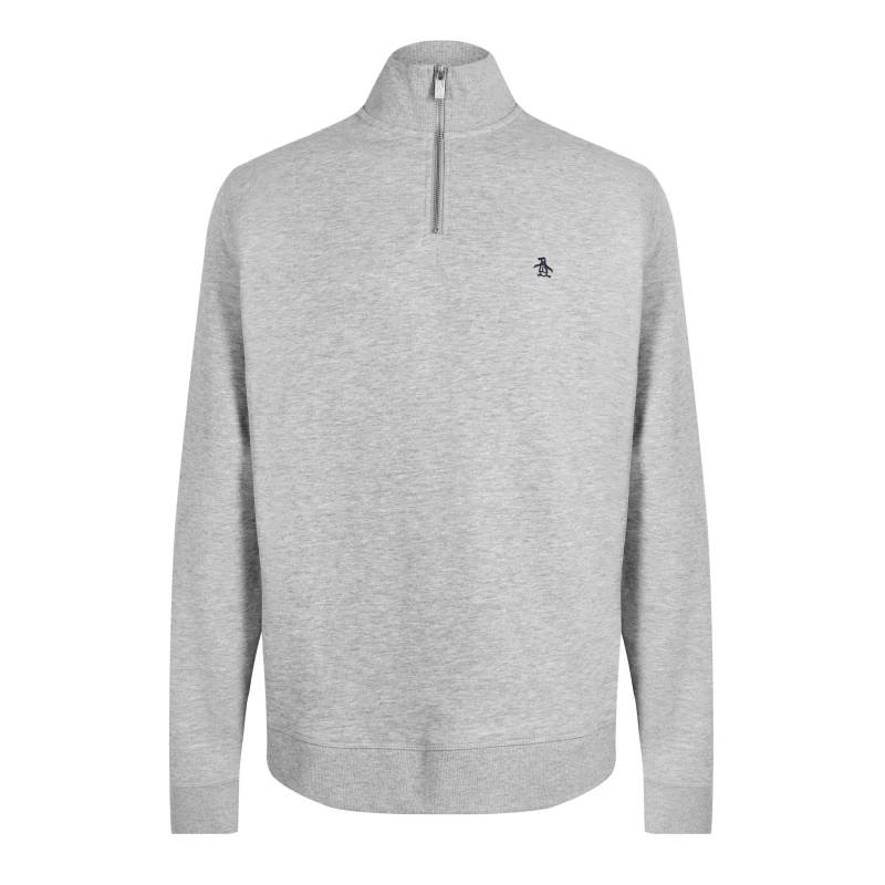 Image of Original Penguin Quarter Zip Jumper Heather male 2X Large