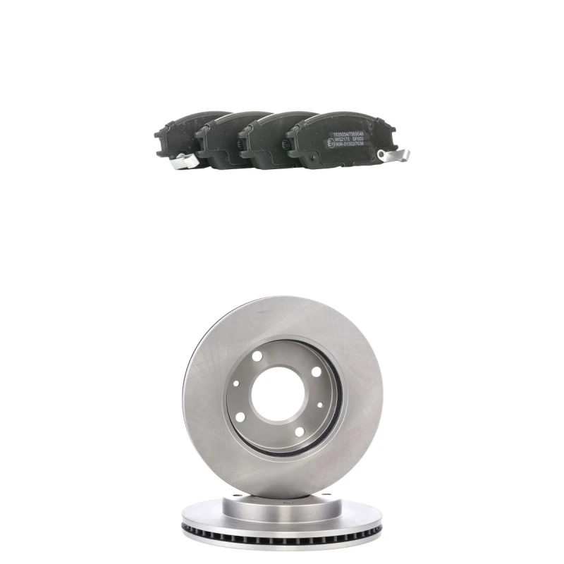 Image of RIDEX 3405B3124 Brake disc and pads set Front Axle, Brake Disc Type: internally vented, with acoustic wear warning Brake Set,disc brakes (3405)