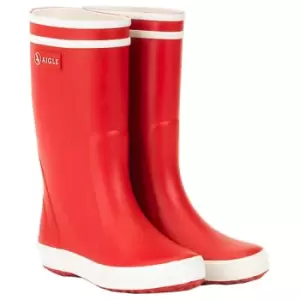 image of Aigle Childrens Lolly Pop Wellington Boots Red/White EU29