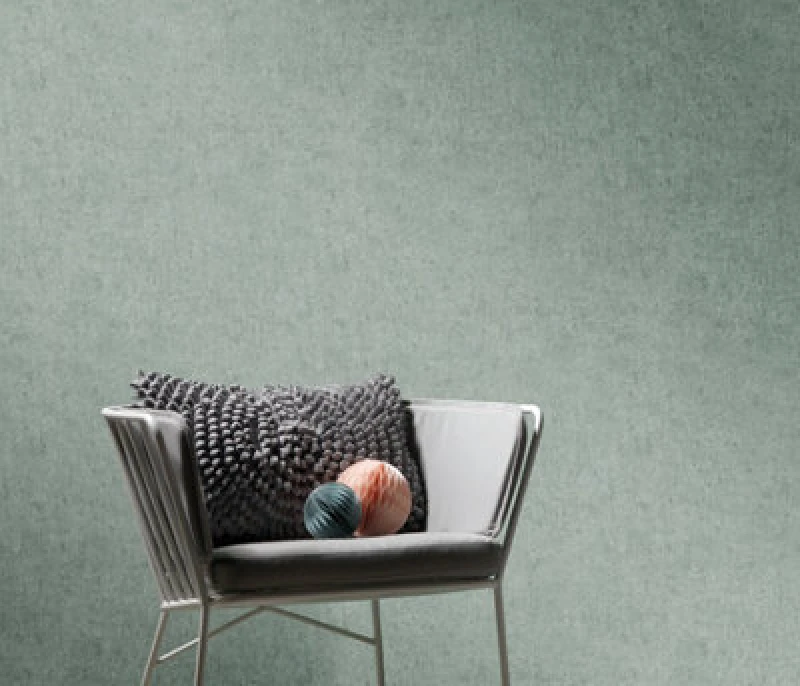 Image of Erismann Plain Wallpaper Savanna Embossed Green
