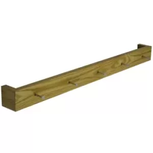 image of Techstyle Ellis Wood Wall Mounted 80Cm Floating Shelf With 5 Hooks Oak