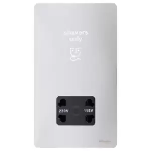 Image of Schneider Electric Ultimate Screwless Flat Plate - Shaver Socket, Dual Voltage, 115/230V, GU7490BPC, Polished Chrome with Black Insert