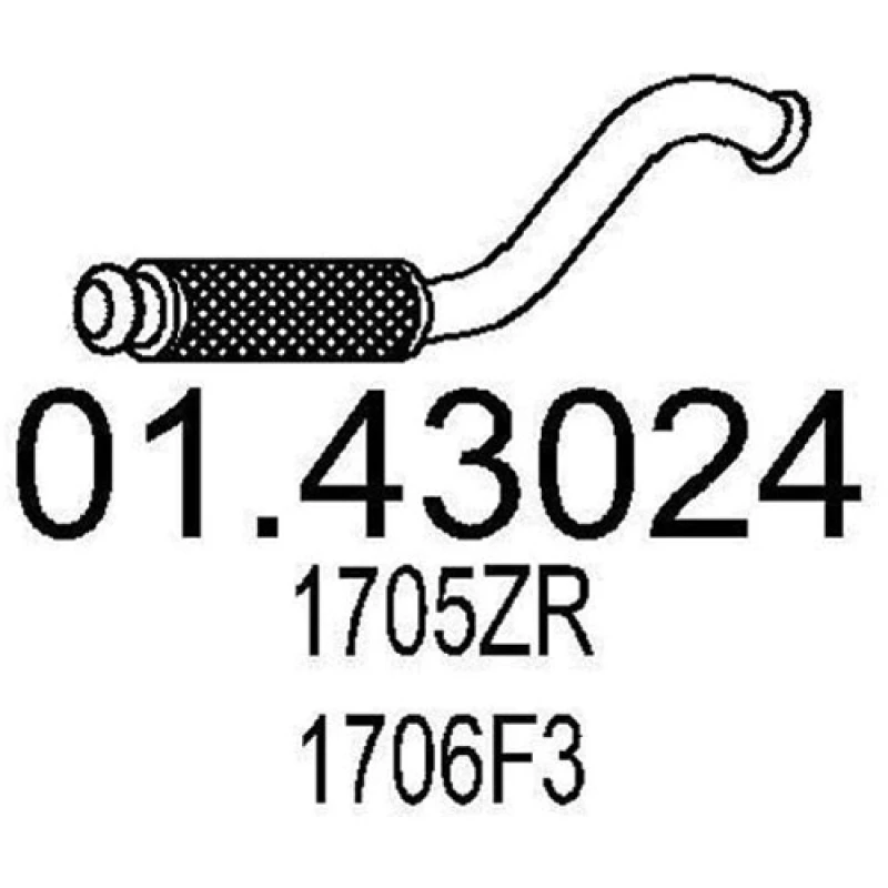 Image of MTS 01.43024 Exhaust Pipe Front, Length: 560mm Exhaust Pipe (17)