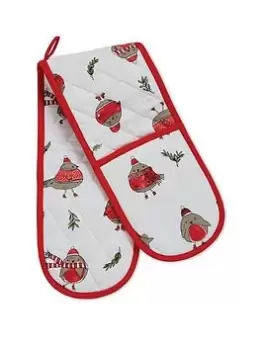 image of Catherine Lansfield Christmas Robins Oven Glove