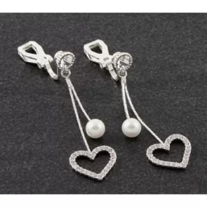 Image of Hang Heart Silver Plated Clip on Earrings