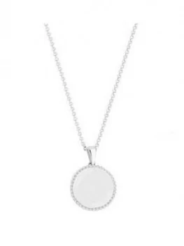 image of Simply Silver Sterling Silver Personalised Engravable Beaded Edge Pendant