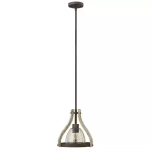 image of 1 Bulb Ceiling Pendant Light Fitting Iron Rust LED E27 60W Bulb