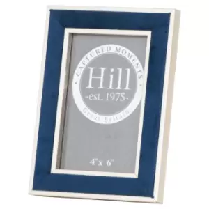 Image of Silver Edged Navy Velvet 4X6 Photo Frame