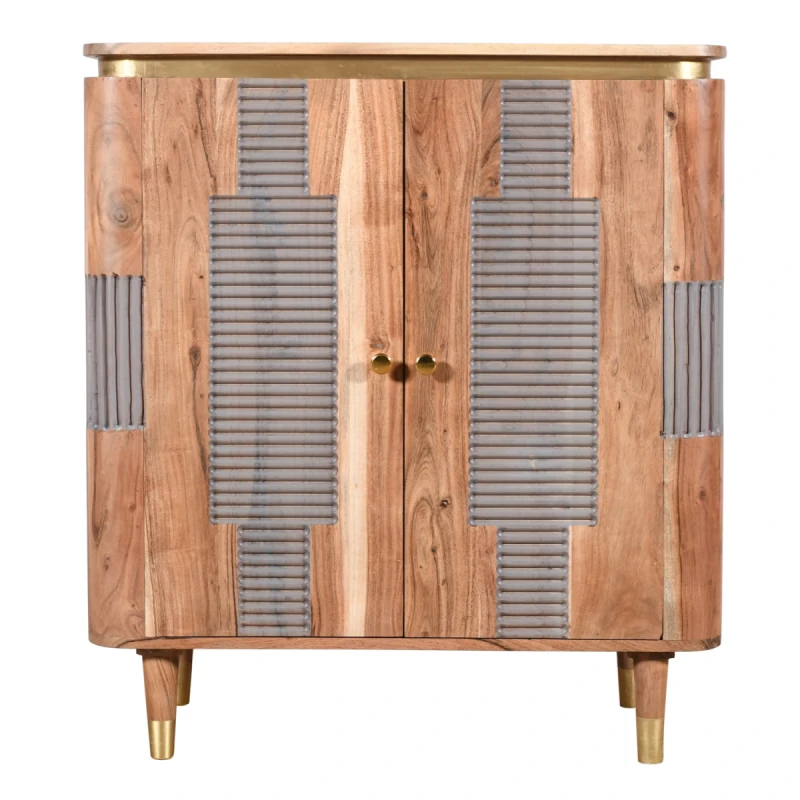 Image of Indian Hub Wilton Acacia Wood 2 Doors Sideboard