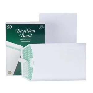 Image of Basildon Bond C5 Peel and Seal 120gm2 Plain Recycled Business Envelopes White Pack of 50