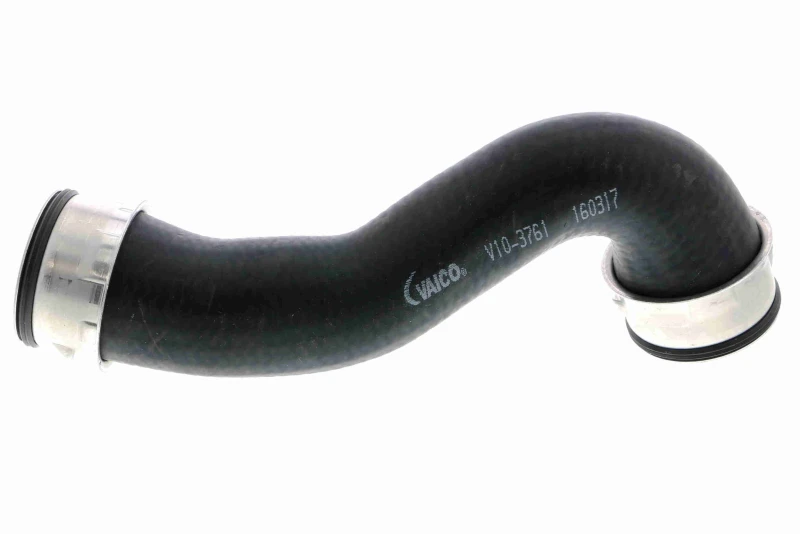 Image of VAICO V10-3761 Turbocharger Hose Rubber with fabric lining, Q+, original equipment manufacturer quality Rubber with fabric lining Charger Intake Hose