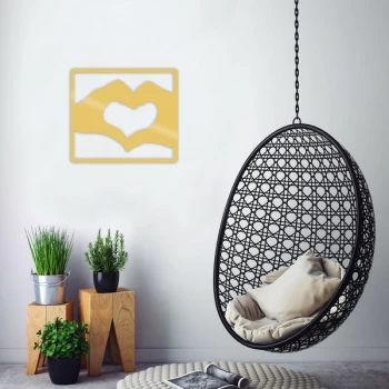 Image of Love - Gold Gold Decorative Metal Wall Accessory