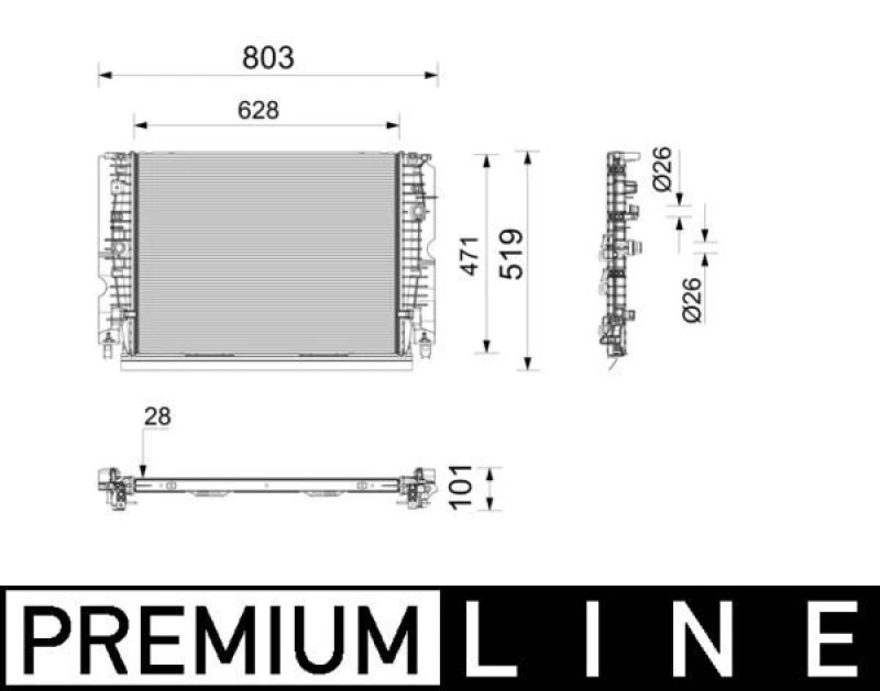 Image of Engine radiator MAHLE CRE 13 000P