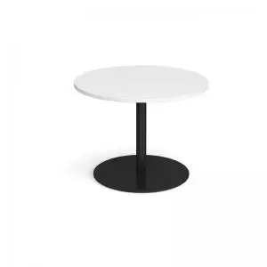 Image of Eternal circular boardroom table 1000mm - Black base and white top