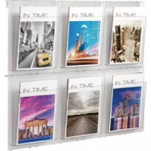 Image of Placativ Helit Wall Display 6xA4 Pockets Clear H6812002