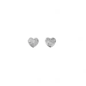 Image of Elements Sterling Silver Clear Cubic Zirconia Pave Heart Stud Earrings E4015C