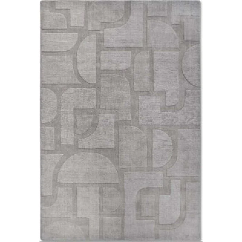Image of The Rugs Villeroy & Boch 1906 Wool Rug Alexis Soft Handwoven Geometric Design In Grey