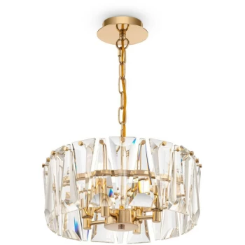 image of Maytoni Lighting - Maytoni Modern - Puntes Modern Puntes 4 Light Gold Cylindrical Pendant Ceiling Light