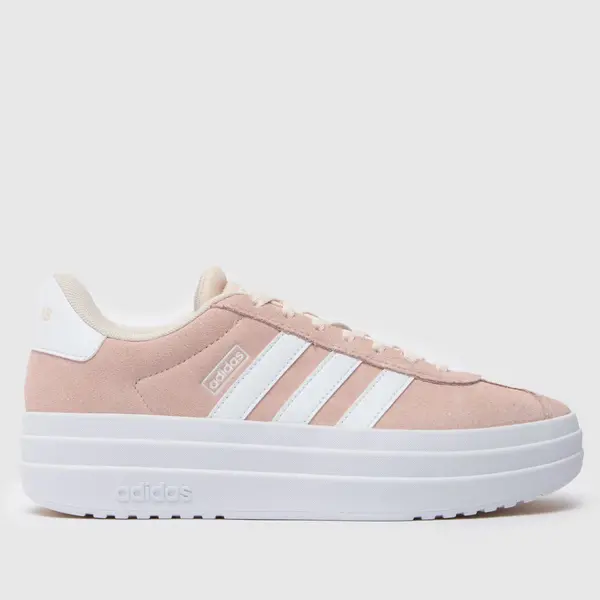 Image of adidas vl court bold trainers in white & pink White & Pink UK 7 (EU 40?)