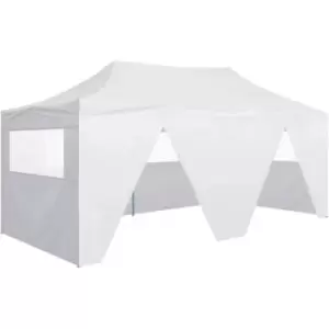 image of Professional Folding Party Tent with 4 Sidewalls 3x6 m Steel White Vidaxl White