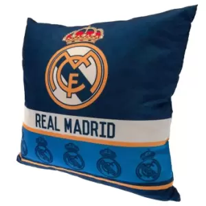 Image of Real Madrid CF Crest Filled Cushion (One Size) (Blue/White)