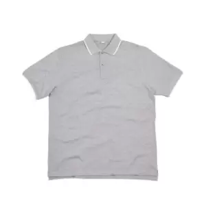 Image of Mantis Mens The Tipped Polo Shirt (L) (Heather Marl/White)