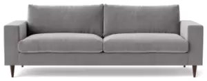 Image of Swoon Evesham Velvet 3 Seater Sofa - Silver Grey