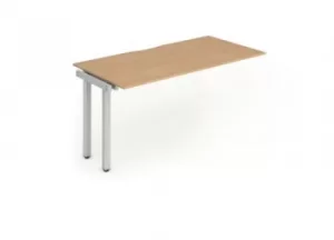 image of Single Ext Kit Silver Frame Bench Desk 1200 Beech