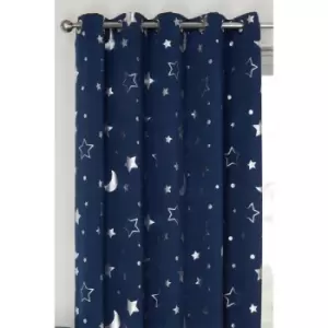 Galaxy Stars Lined Blackout Eyelet Curtains