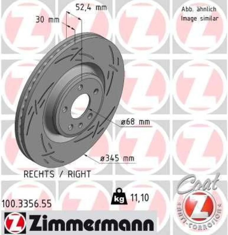 Image of ZIMMERMANN Brake disc ZIMMERMANN 100.3356.55
