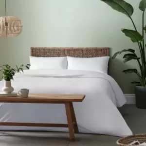 Image of Catherine Lansfield - So Soft Jersey Plain Dyed Duvet Cover Set, White, Super King