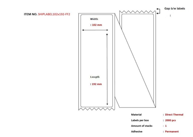 Image of Capture SHIPLABEL102X192-FF2 printer label