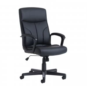Image of Brompton high back managers chair - Black faux leather