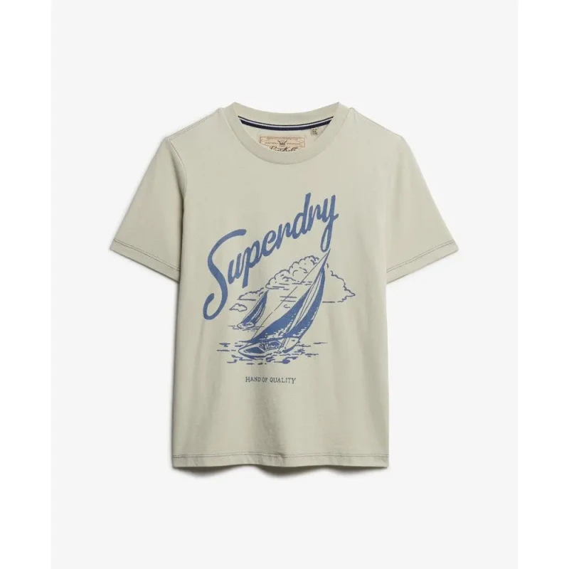 Image of Superdry Womens T-Shirt Superdry Heritage Hamptons Beige Female XS