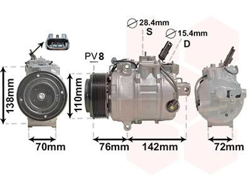 Image of VAN WEZEL Air conditioning compressor VAN WEZEL 0600K419
