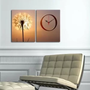 Image of 2P3040CS-151 Multicolor Decorative Canvas Wall Clock (2 Pieces)