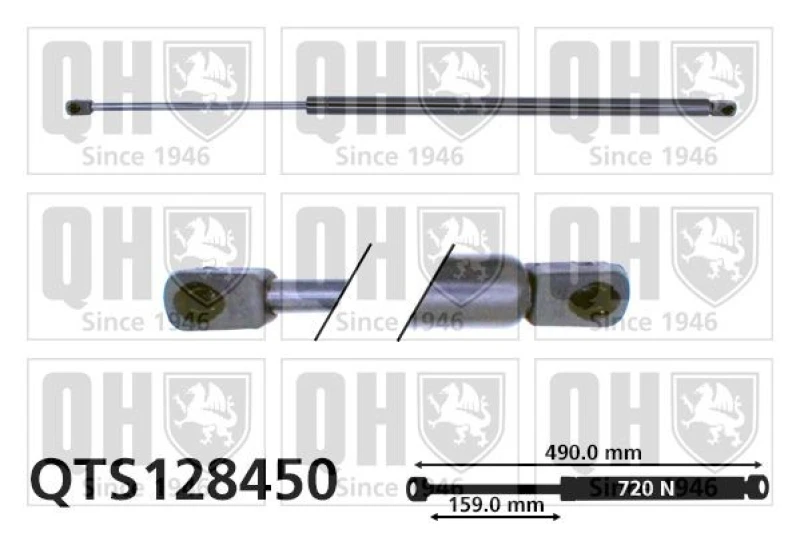 Image of QUINTON HAZELL Tailgate strut QUINTON HAZELL QTS128450