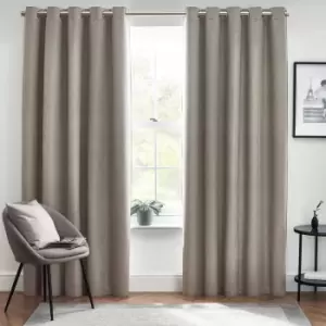 Image of Dawn 100% Blackout Thermal Eyelet Curtains Grey / 229 x 183cm