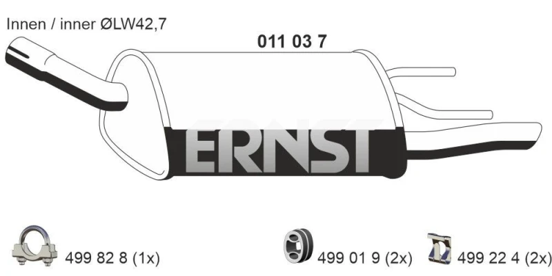 Image of Rear silencer ERNST 011037