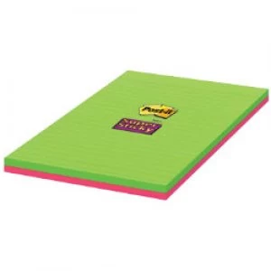 Image of Post it Super Sticky Notes 127 x 203mm Assorted 2 Pieces of 45 Sheets
