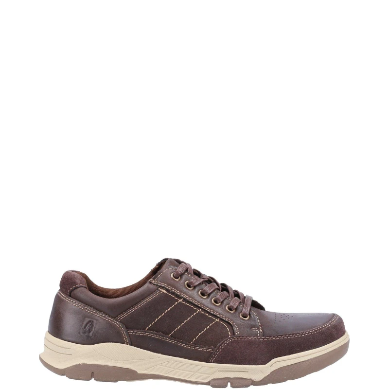 Image of Hush Puppies Hush Puppies Men 'Finley' Smooth Leather Lace Shoes in Dark Brown Size: 7 Dark Brown 7 Male 5038600734662
