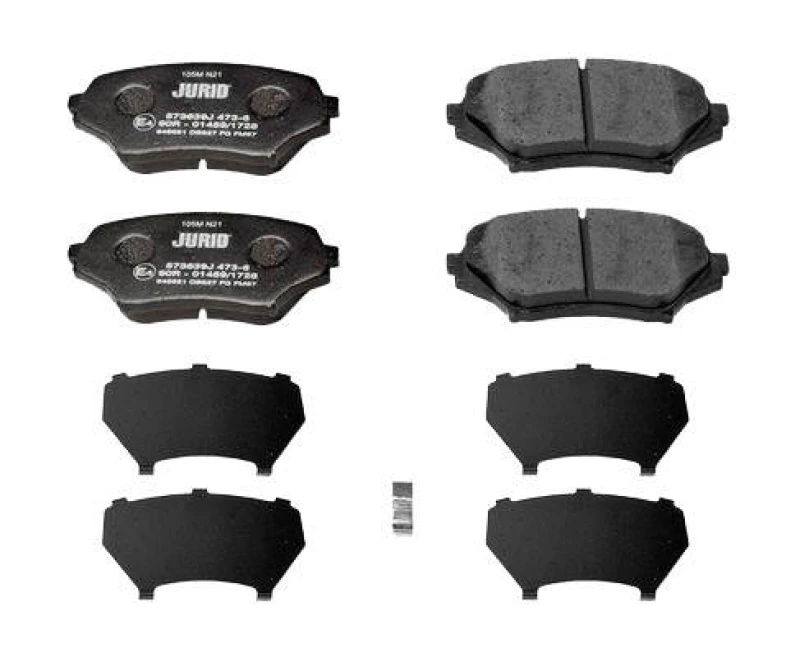 Image of JURID 573639J Brake pad set with acoustic wear warning, without accessories, with piston clip Brake Pad Set,disc brake (402)
