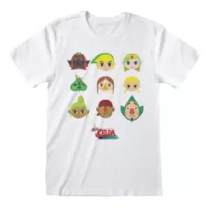 image of Legend of Zelda T-Shirt Wind Waker Faces Size L