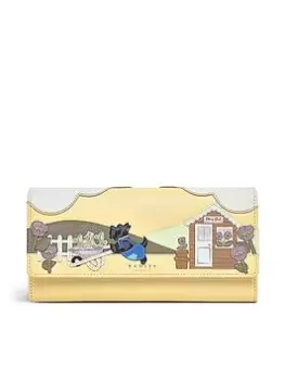 image of Radley The Allotment Leather Large Flapover Matinee Purse - Mother Of Pearl