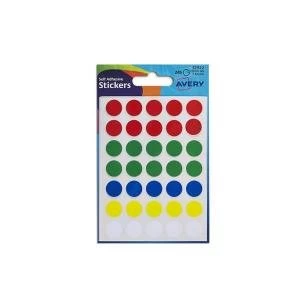 image of Avery 13mm Packets of Round Labels Assorted 32 512